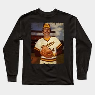 Rollie Fingers - Left Oakland Athletics, Signed With San Diego Padres Long Sleeve T-Shirt